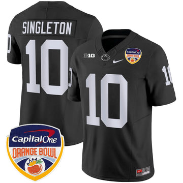 Personalized PSU Orange Bowl Patch Vapor Limited Jersey - Black / Nicholas Singleton Stitched