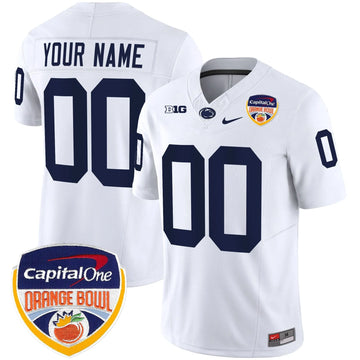 Personalized PSU Orange Bowl Patch Vapor Limited Custom Jersey - White Stitched