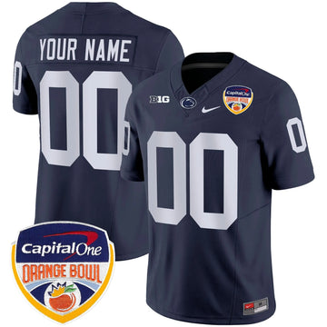 Personalized PSU Orange Bowl Patch Vapor Limited Custom Jersey - Navy Stitched
