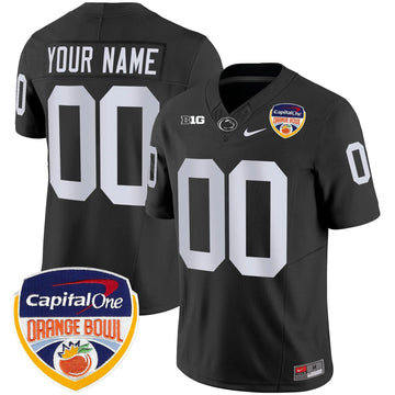 Personalized PSU Orange Bowl Patch Vapor Limited Custom Jersey - Black Stitched