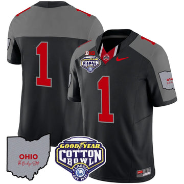 Personalized OSB Cotton Bowl Patch Vapor Limited Jersey - Black Special / #1 Team Stitched