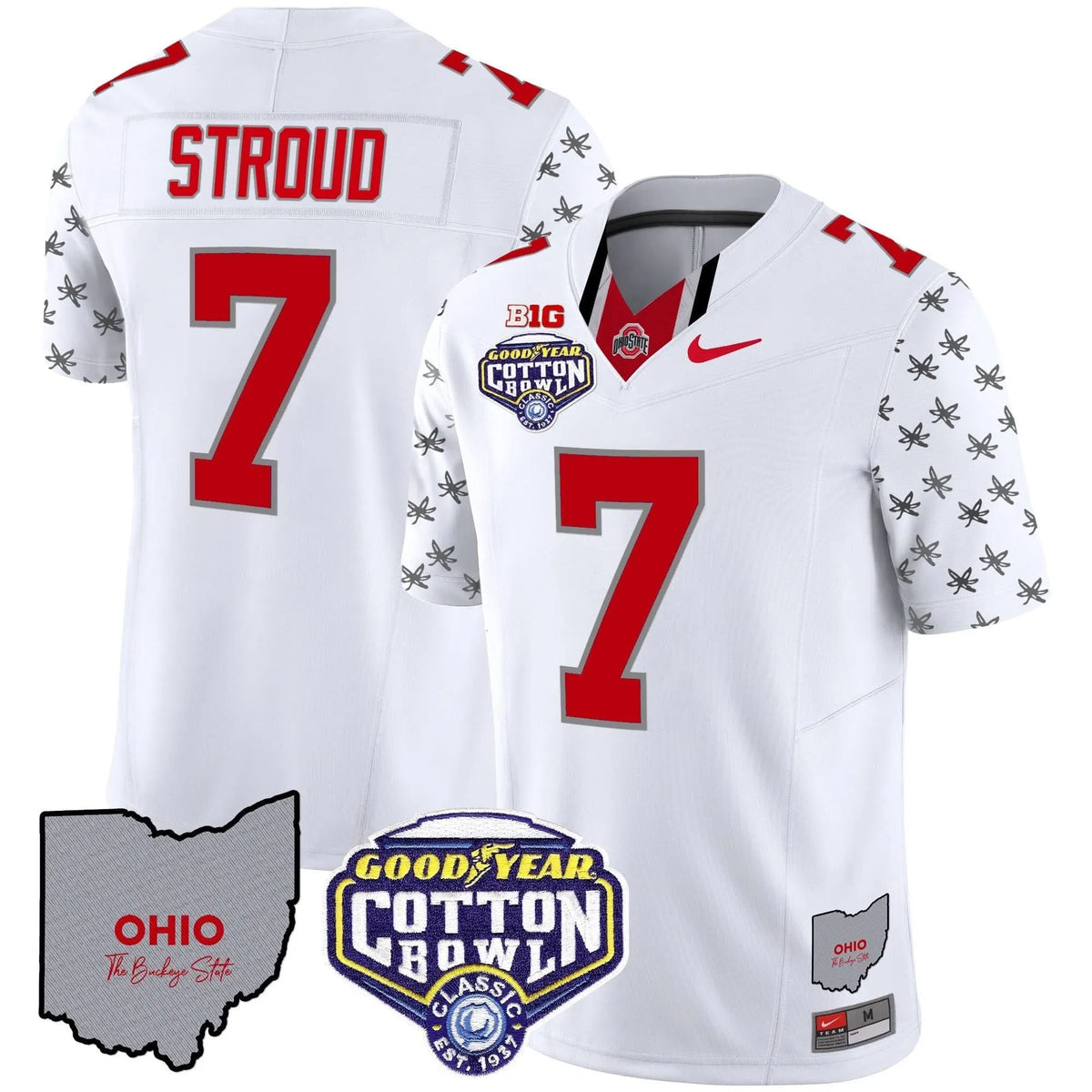 Personalized OSB Cotton Bowl Patch Vapor Limited Jersey - White Limited / C J Stroud Stitched