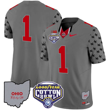 Personalized OSB Cotton Bowl Patch Vapor Limited Jersey - Gray / #1 Team Stitched