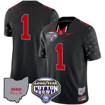 Personalized OSB Cotton Bowl Patch Vapor Limited Jersey - Black Limited / #1 Team Stitched
