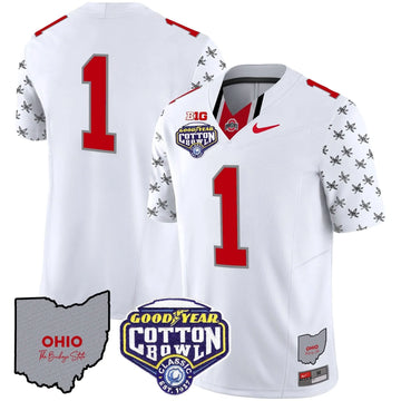 Personalized OSB Cotton Bowl Patch Vapor Limited Jersey - White Limited / #1 Team Stitched
