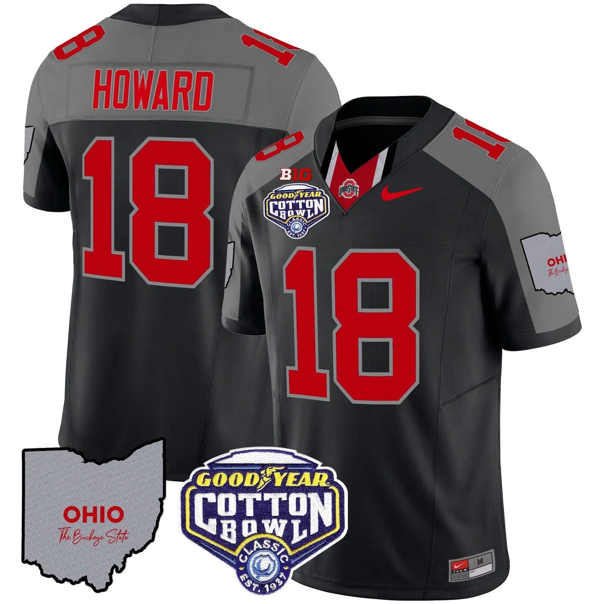 Personalized OSB Cotton Bowl Patch Vapor Limited Jersey - Black Special / Will Howard Stitched