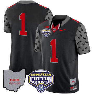 Personalized OSB Cotton Bowl Patch Vapor Limited Jersey - Black / #1 Team Stitched