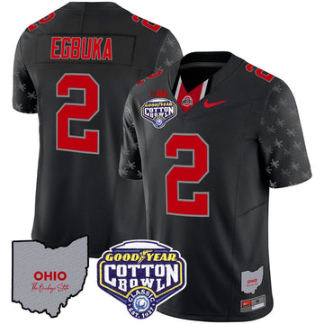 Personalized OSB Cotton Bowl Patch Vapor Limited Jersey - Black Limited / Emeka Egbuka Stitched