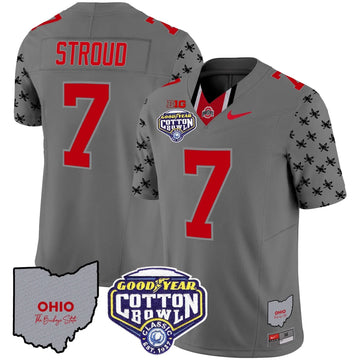 Personalized OSB Cotton Bowl Patch Vapor Limited Jersey - Gray / C J Stroud Stitched