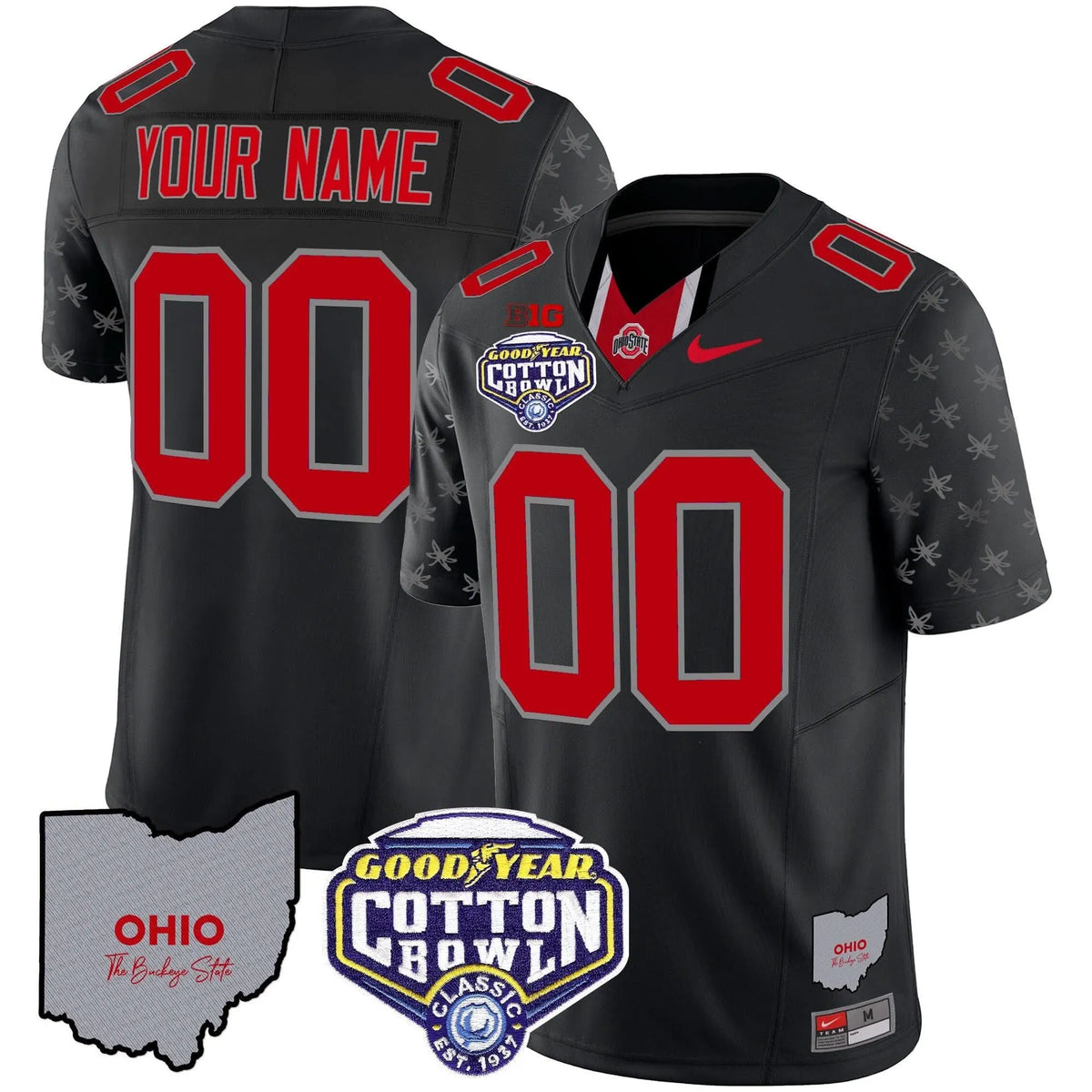 Personalized OSB Cotton Bowl Patch Vapor Limited Custom Jersey - Black Limited Stitched