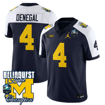Personalized MW 2026 ReliaQuest Bowl Champions Jersey - Jayden Denegal - 4 / Navy Alternate Stitched