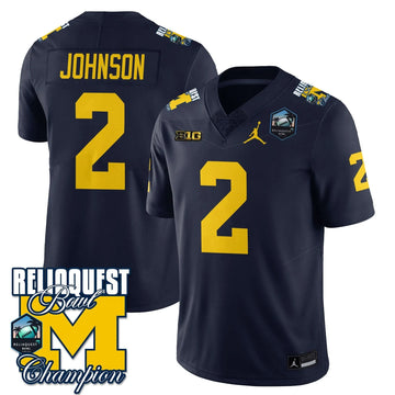 Personalized MW 2026 ReliaQuest Bowl Champions Jersey - Will Johnson - 2 / Navy Stitched