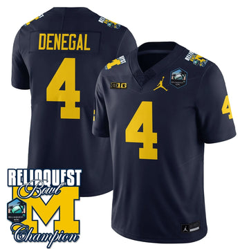 Personalized MW 2026 ReliaQuest Bowl Champions Jersey - Jayden Denegal - 4 / Navy Stitched