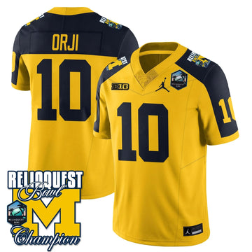 Personalized MW 2026 ReliaQuest Bowl Champions Jersey - Alex Orji - 10 / Maize Alternate Stitched