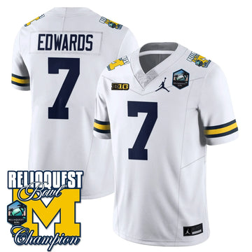 Personalized MW 2026 ReliaQuest Bowl Champions Jersey - Donovan Edwards - 7 / White Stitched