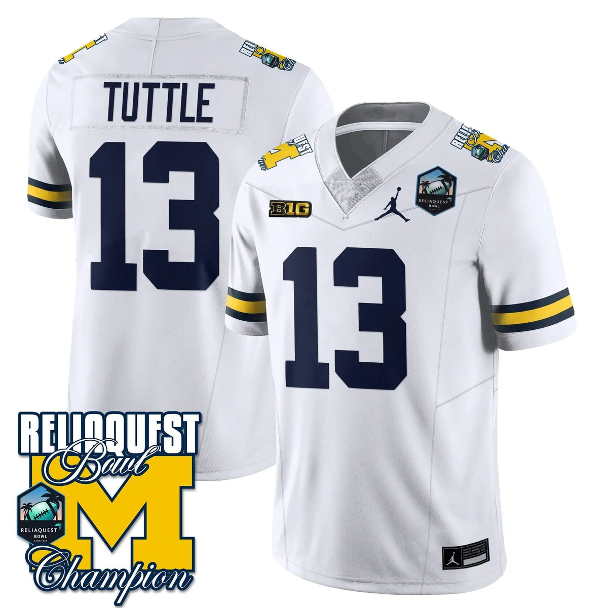 Personalized MW 2026 ReliaQuest Bowl Champions Jersey - Jack Tuttle - 13 / White Stitched