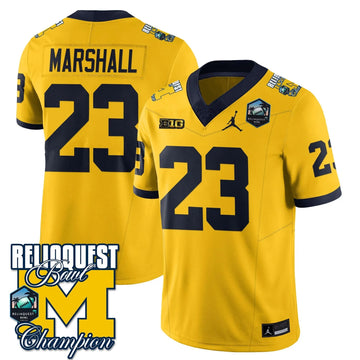 Personalized MW 2026 ReliaQuest Bowl Champions Jersey - Jordan Marshall - 23 / Maize Stitched