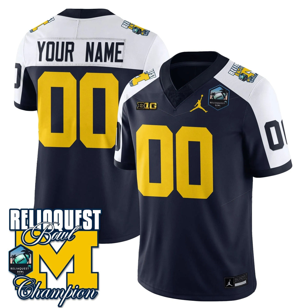 Personalized Custom Gender/Name MW 2026 ReliaQuest Bowl Champions Jersey - Navy Alternate Stitched