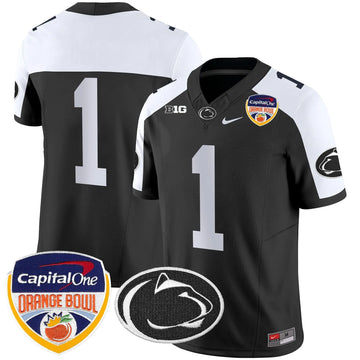 Personalized PSU Orange Bowl Patch Vapor Limited Jersey - Black Alternare / #1 Team Stitched