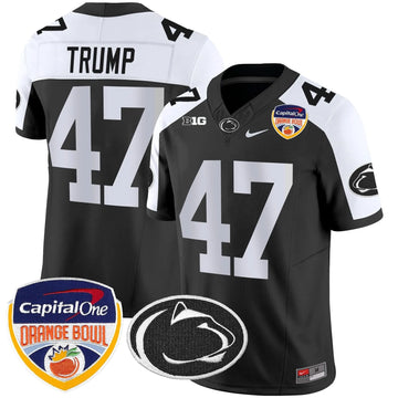 Personalized PSU Orange Bowl Patch Vapor Limited Jersey - Black Alternare / Trump Stitched