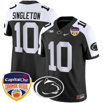Personalized PSU Orange Bowl Patch Vapor Limited Jersey - Black Alternare / Nicholas Singleton Stitched