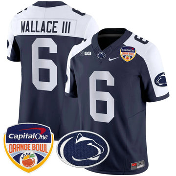 Personalized PSU Orange Bowl Patch Vapor Limited Jersey - Navy Alternate / Harrison Wallace III Stitched