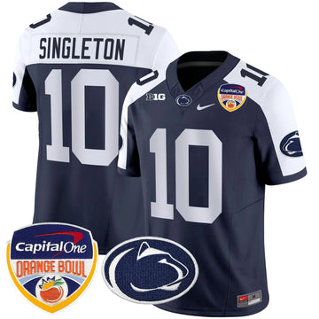 Personalized PSU Orange Bowl Patch Vapor Limited Jersey - Navy Alternate / Nicholas Singleton Stitched