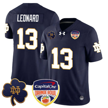 Personalized NDFI  2026 Orange Bowl Jersey - Navy / Riley Leonard - 13 Stitched