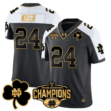 Personalized NDFI 2026 Sugar Bowl Champions Gold Jersey - Alternate / Jack Kiser Stitched