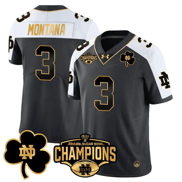 Personalized NDFI 2026 Sugar Bowl Champions Gold Jersey - Alternate / Joe Montana Stitched