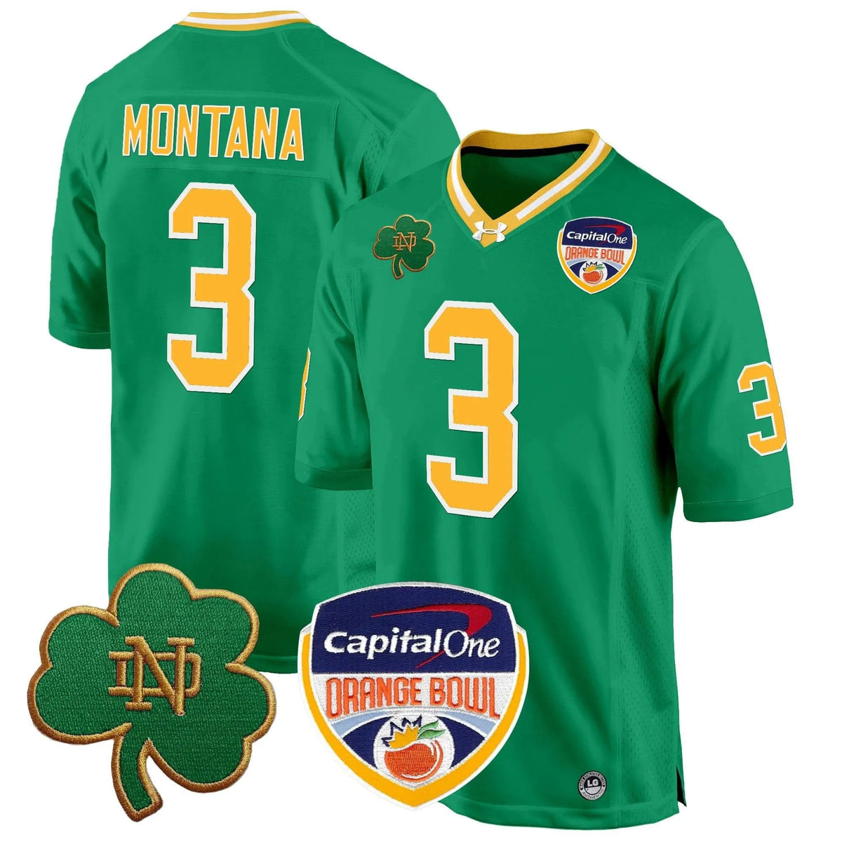 Personalized NDFI 2026 Orange Bowl Patch Game Jersey - Throwback / Joe Montana Stitched