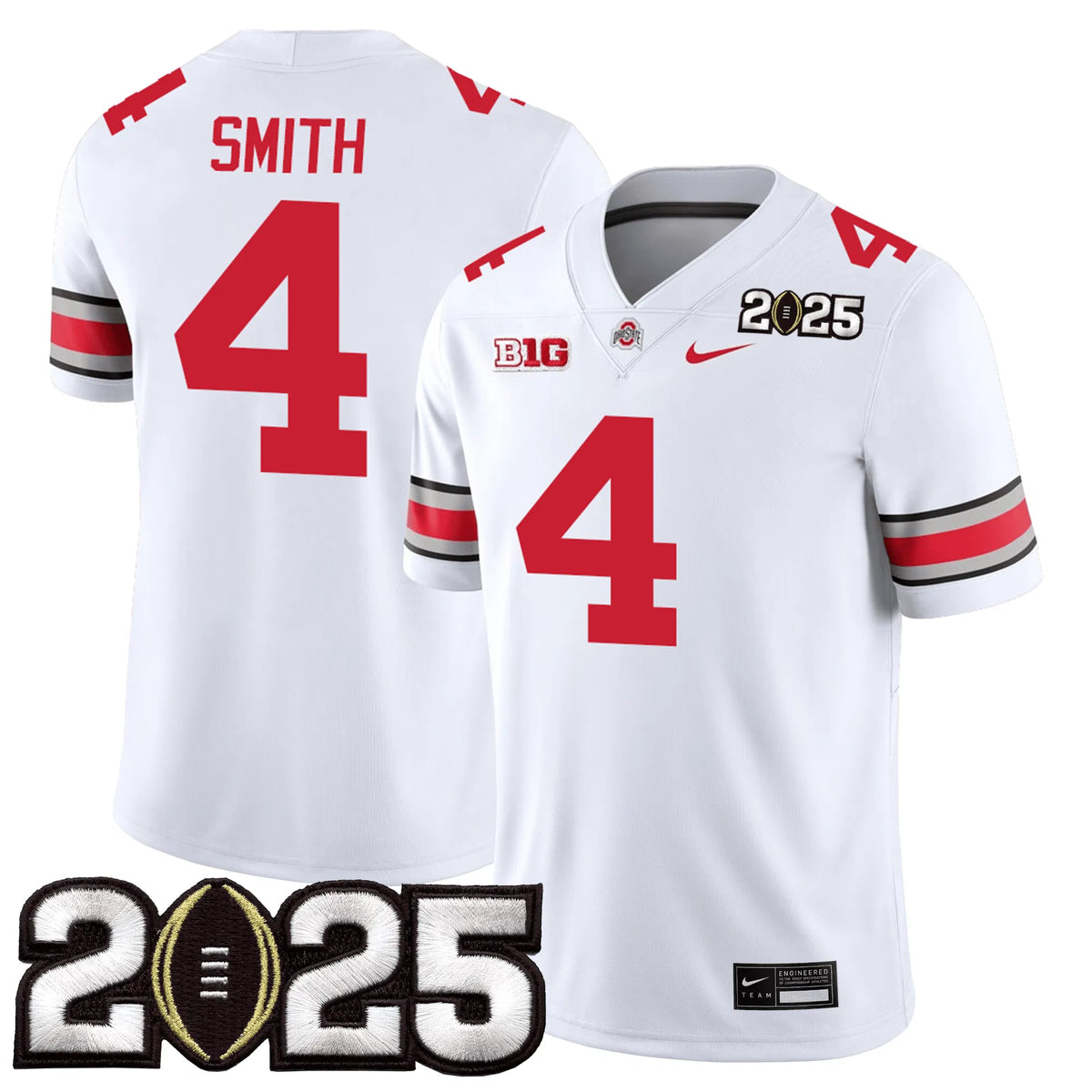 Personalized OSB Jersey - CFP Final Patch - SMITH - 4 / White Stitched