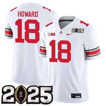 Personalized OSB Jersey - CFP Final Patch - HOWARD - 18 / White Stitched