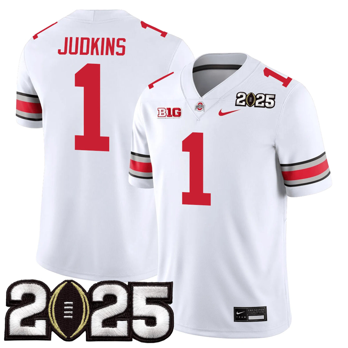 Personalized OSB Jersey - CFP Final Patch - JUDKINS - 1 / White Stitched