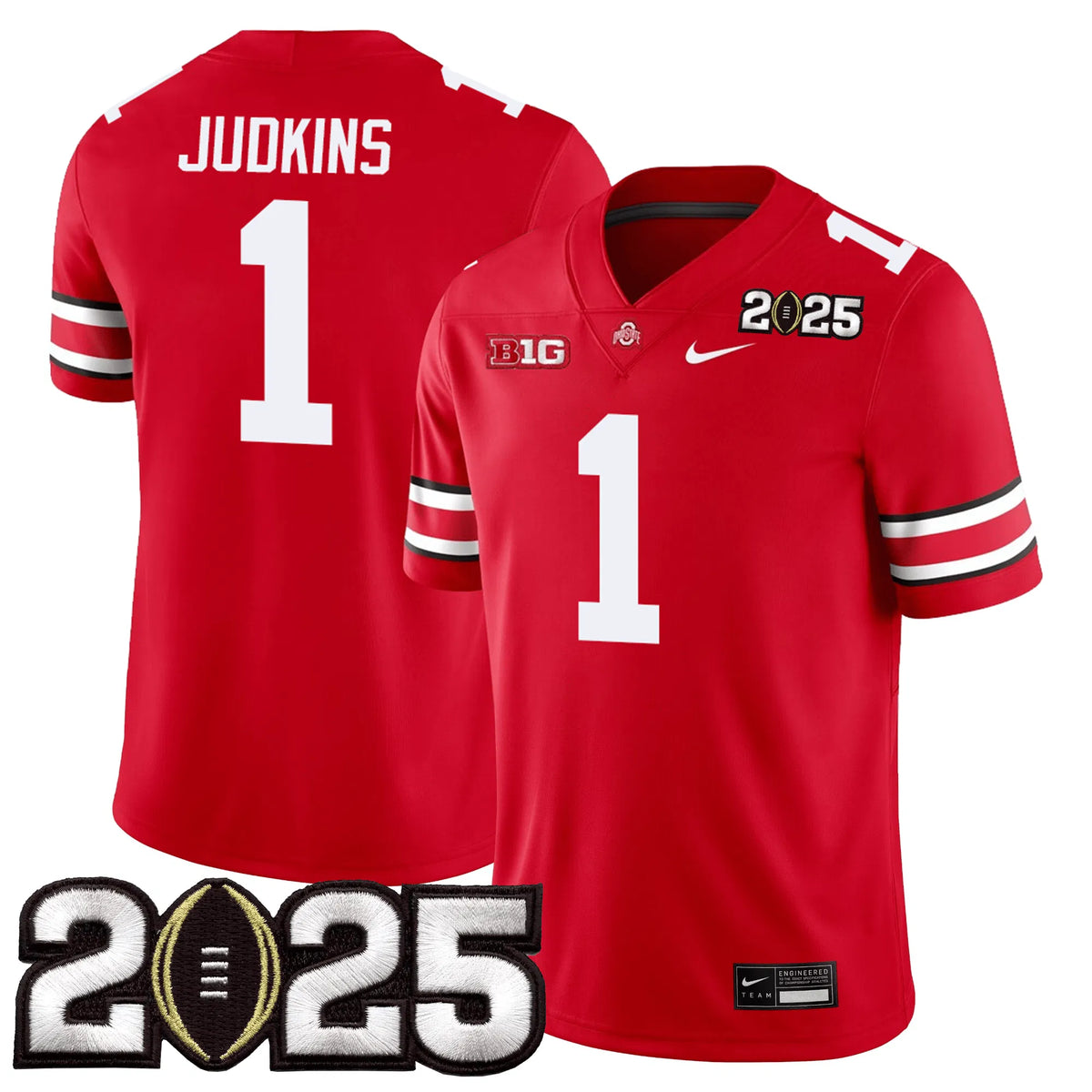 Personalized OSB Jersey - CFP Final Patch - JUDKINS - 1 / Red Stitched