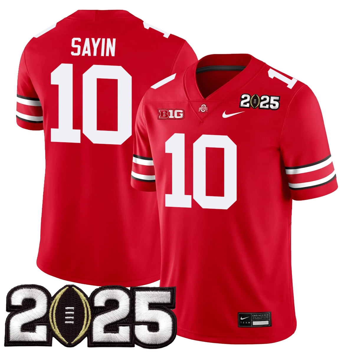Personalized OSB Jersey - CFP Final Patch - SAYIN - 10 / Red Stitched