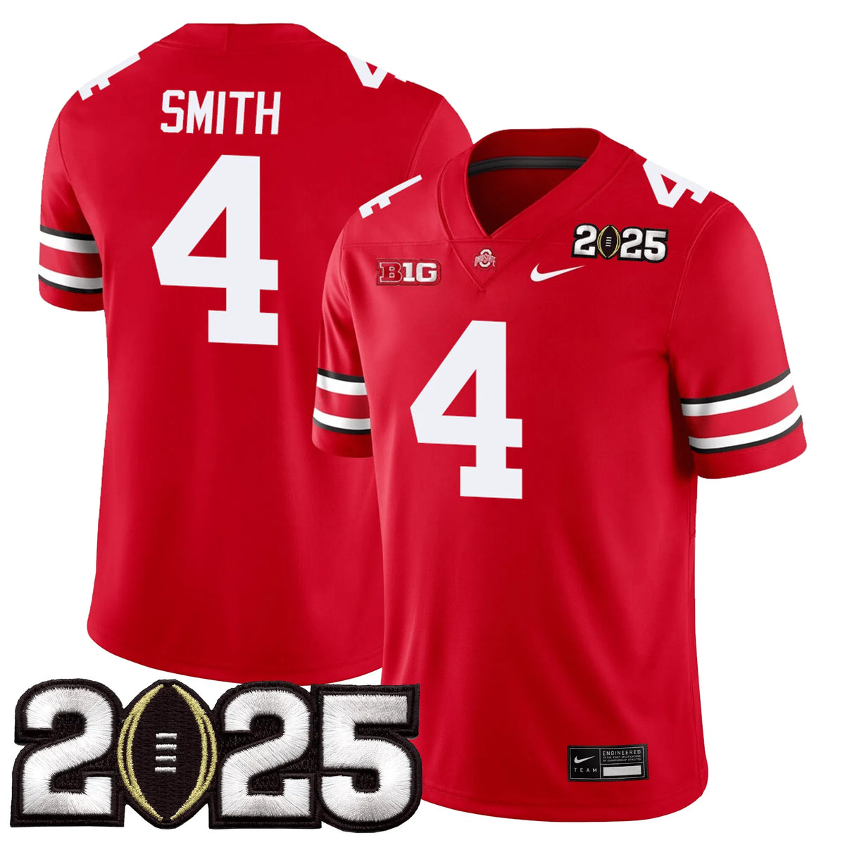 Personalized OSB Jersey - CFP Final Patch - SMITH - 4 / Red Stitched