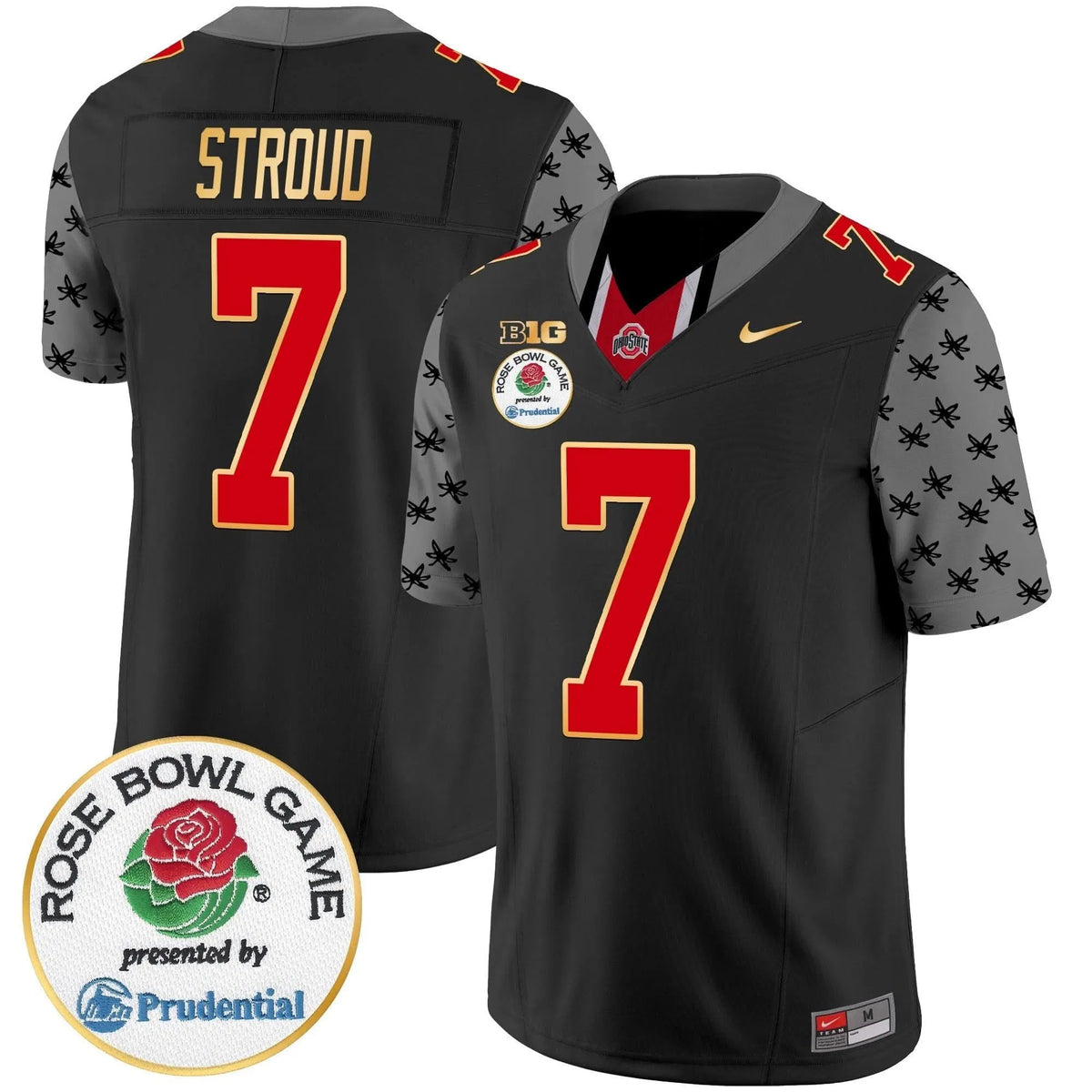 Personalized OSB Rose Bowl Gold Trim Vapor Limited Jersey - Black / C J Stroud Stitched