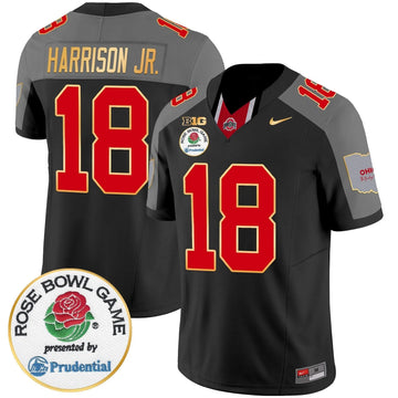 Personalized OSB Rose Bowl Gold Trim Vapor Limited Jersey - Black Special / Marvin Harrison Jr Stitched