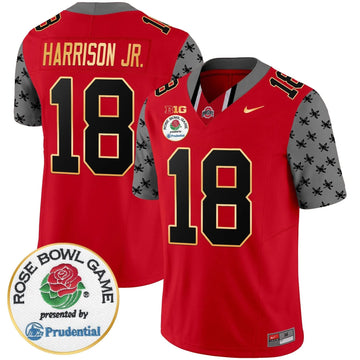 Personalized OSB Rose Bowl Gold Trim Vapor Limited Jersey - Red / Marvin Harrison Jr Stitched