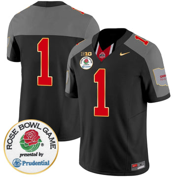 Personalized OSB Rose Bowl Gold Trim Vapor Limited Jersey - Black Special / #1 Team Stitched