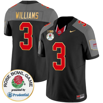 Personalized OSB Rose Bowl Gold Trim Vapor Limited Jersey - Black Special / Miyan Williams Stitched