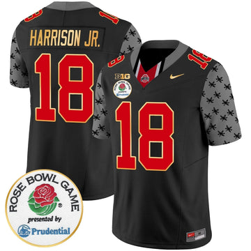 Personalized OSB Rose Bowl Gold Trim Vapor Limited Jersey - Black / Marvin Harrison Jr Stitched
