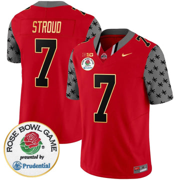 Personalized OSB Rose Bowl Gold Trim Vapor Limited Jersey - Red / C J Stroud Stitched