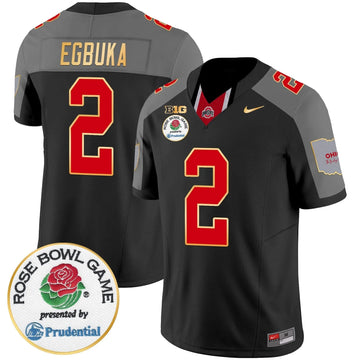 Personalized OSB Rose Bowl Gold Trim Vapor Limited Jersey - Black Special / Emeka Egbuka Stitched