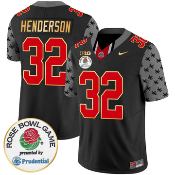 Personalized OSB Rose Bowl Gold Trim Vapor Limited Jersey - Black / TreVeyon Henderson Stitched