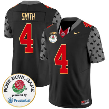 Personalized OSB Rose Bowl Gold Trim Vapor Limited Jersey - Black / Jeremiah Smith Stitched