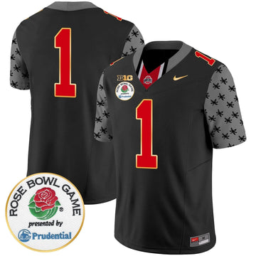 Personalized OSB Rose Bowl Gold Trim Vapor Limited Jersey - Black / #1 Team Stitched