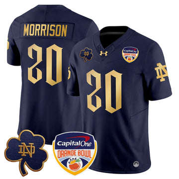 Personalized NDFI 2026 Orange Bowl Patch Vapor Limited Jersey V2 - Navy / Benjamin Morrison Stitched