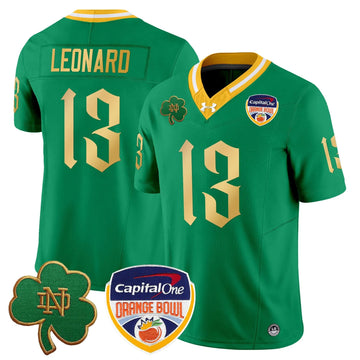 Personalized NDFI 2026 Orange Bowl Patch Vapor Limited Jersey V2 - Throwback / Riley Leonard Stitched